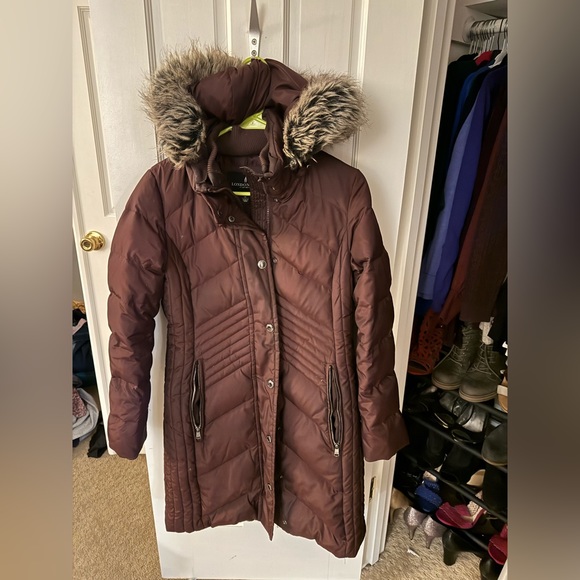 Plum Long London Fog Coat - Picture 2 of 4